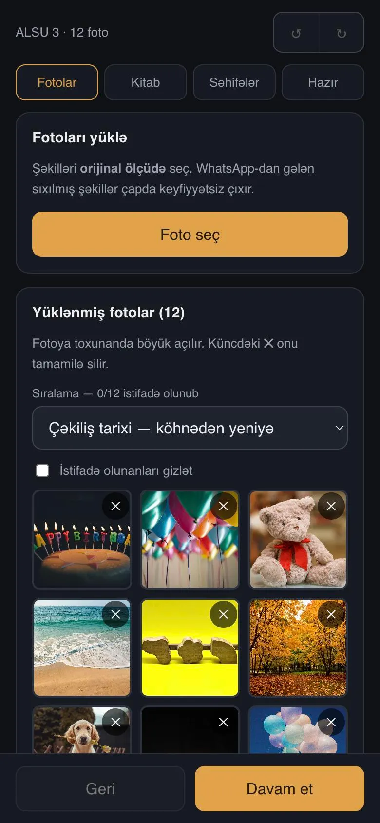 Şəkilləri seçin